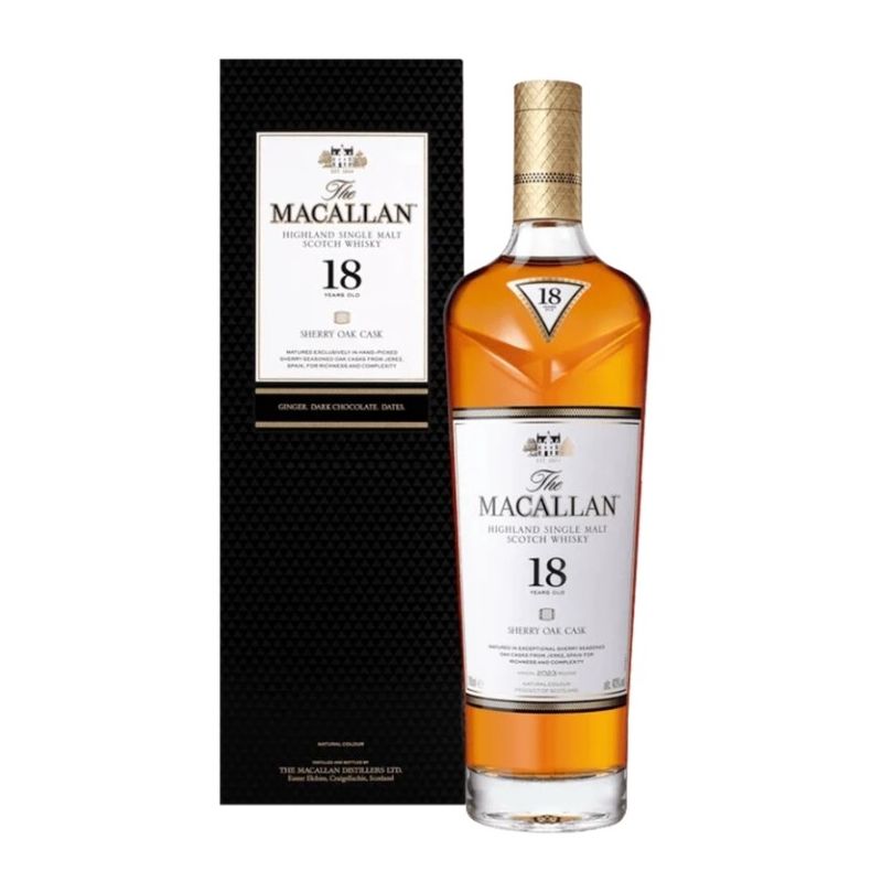 The Macallan 18 Years Old Highland Single Malt Scotch Whisky Sherry Oak Cask 700 mL (2021)  麥卡倫雪莉桶18年 700 mL