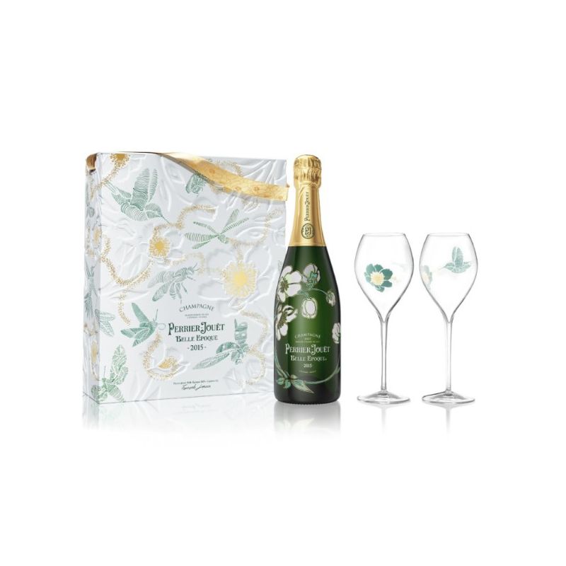 Perrier Jouet Belle Epoque 2015 750 mL Gift Box with Flules x 2巴黎之花 美好年代 香檳 2015 750ml 連香檳杯x2 禮盒