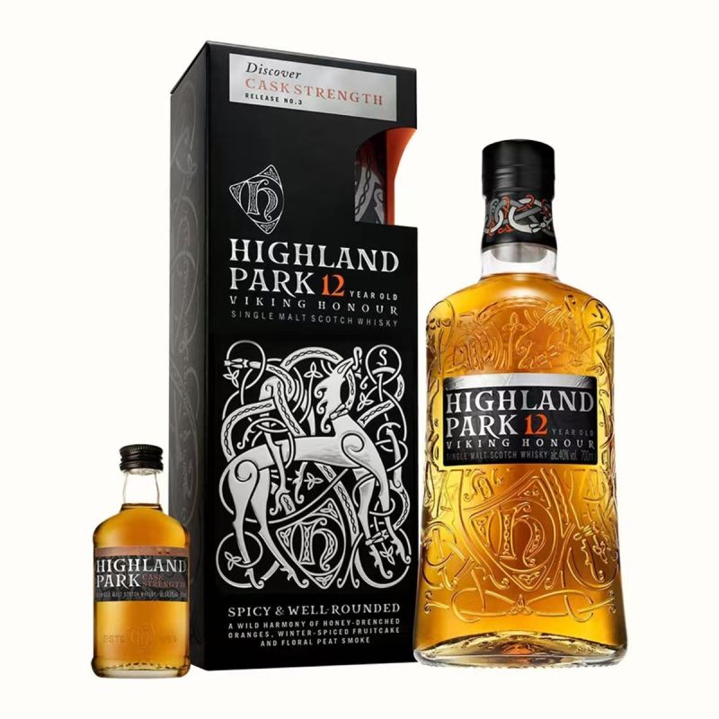 Highland Park Single Malt Scotch Whisky Discover Set :12 Years 40% 700ml +Cask Strength 64.1% 50ml) 高原騎士蘇格蘭單一麥芽威士忌套裝