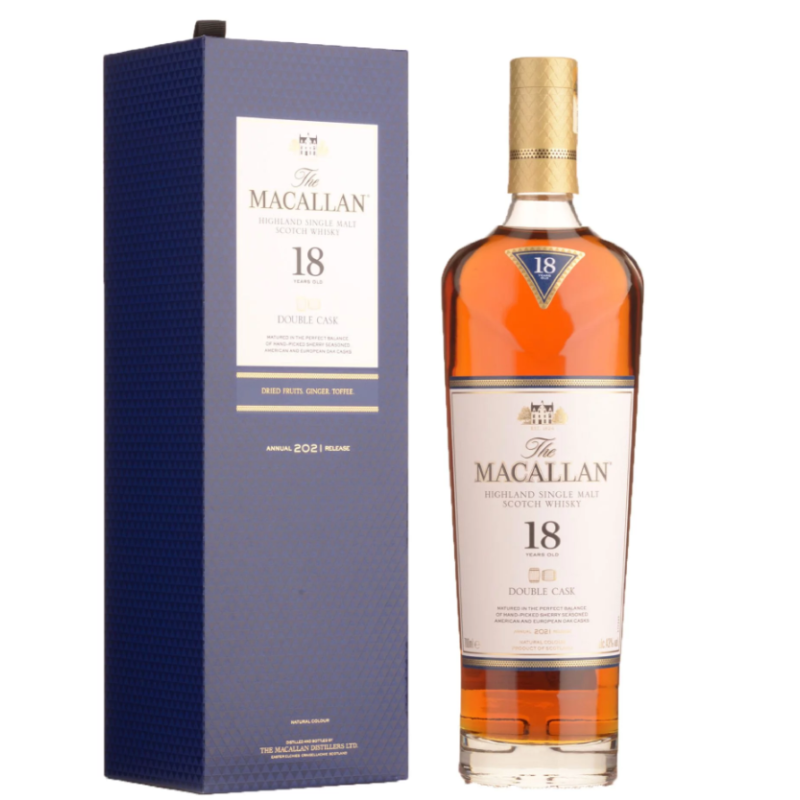 The Macallan 18 Years Old Highland Single Malt Scotch Whisky Double Oak Cask 700ml 麥卡倫18年雙桶威士忌