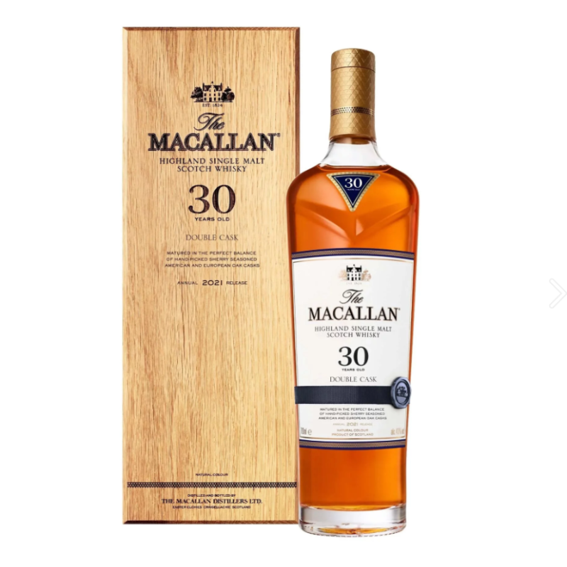 The Macallan 30 Years Old Highland Single Malt Scotch Whisky Double Oak Cask 700ml 麥卡倫30年雙桶威士忌