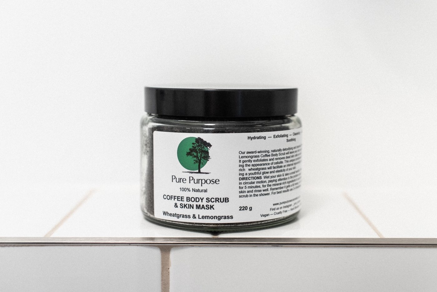 Pure Purpose Wheatgrass and Lemongrass Coffee Body Scrub & Mask